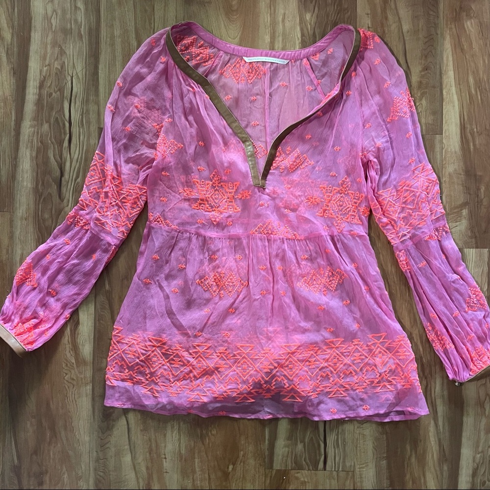 Twelfth Street by Cynthia Vincent Neon Pink Top - Picture 2 of 4